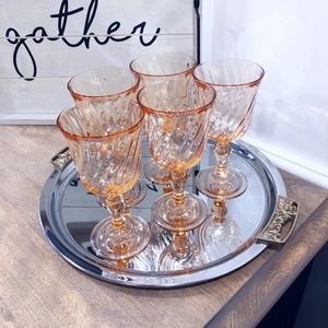 Pink Swirl Luminarc Glassware Vintage Pink Arcoroc France SOLD